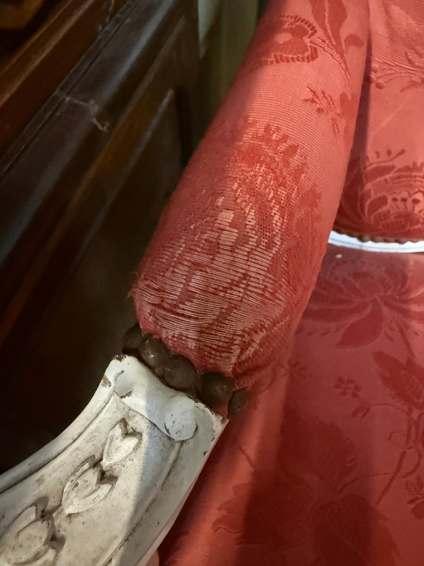 French Brocade Louis XV Armchairs