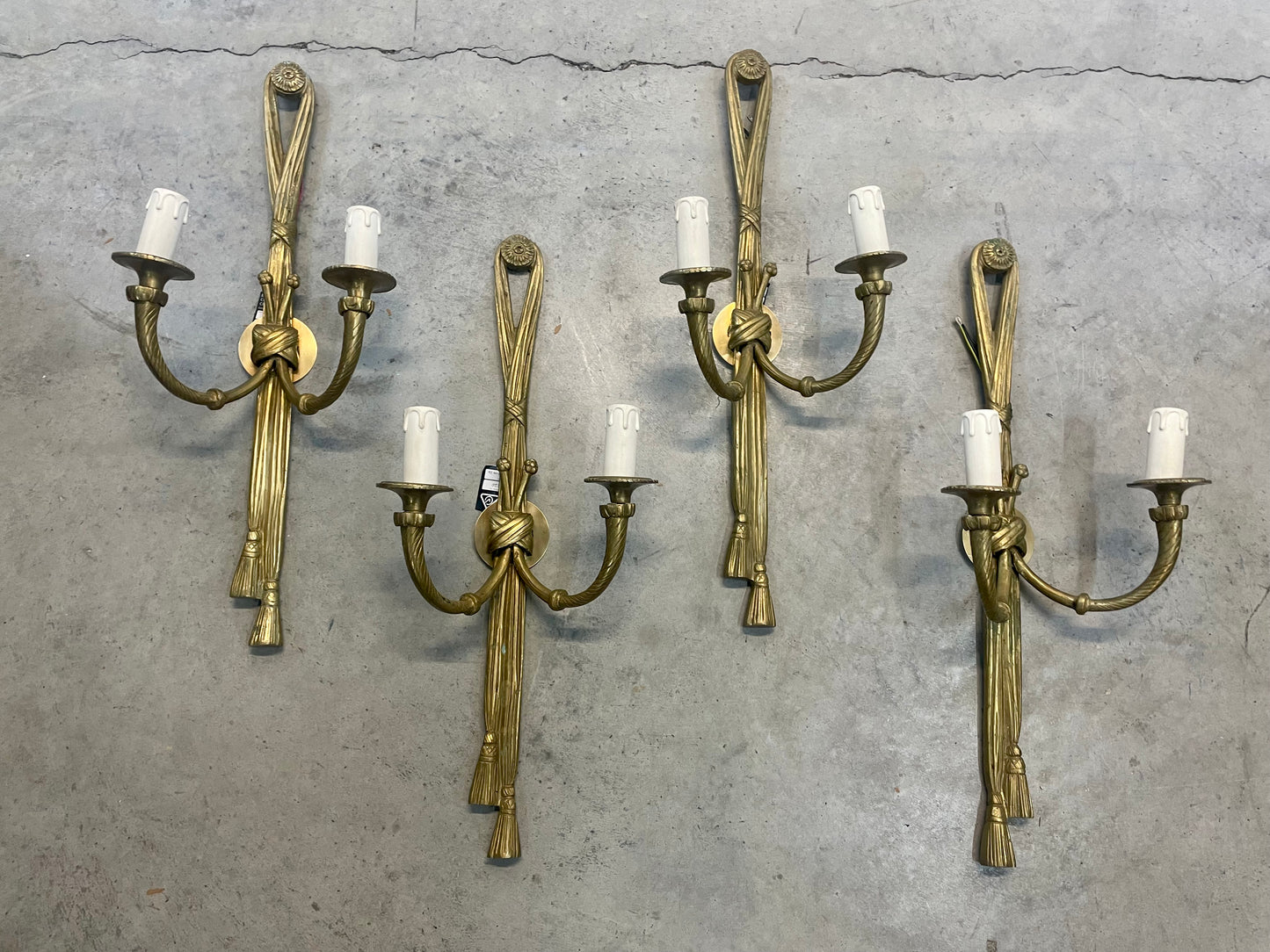19th Century French Cast Brass Sconces - NZ wired