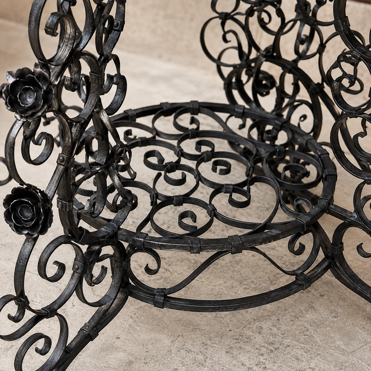 19th Century Italian Copper Braciere on Restored Hand-Forged Iron Stand