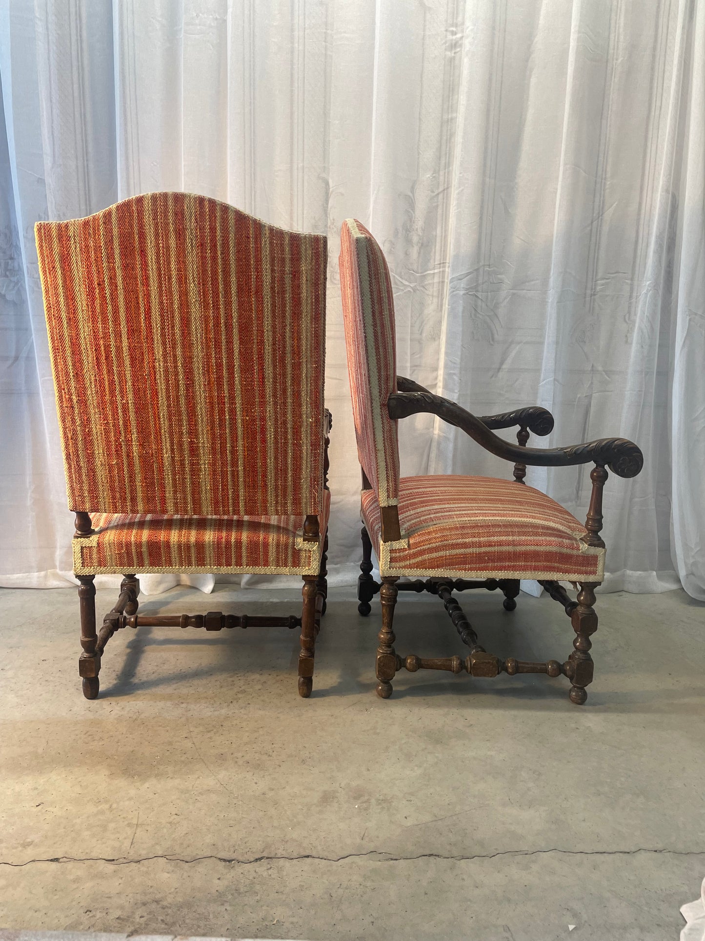 French Walnut Armchairs