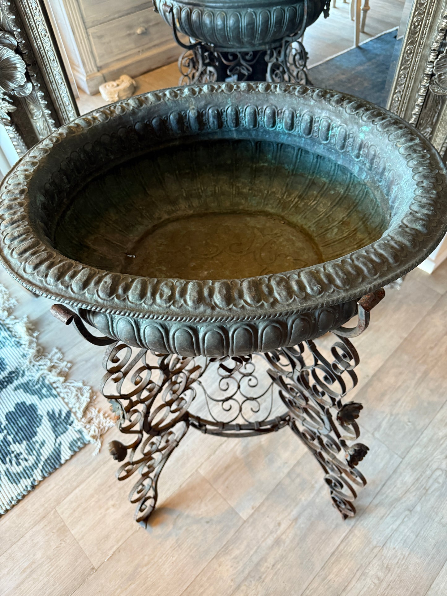 Antique Italian Black Iron Braciere