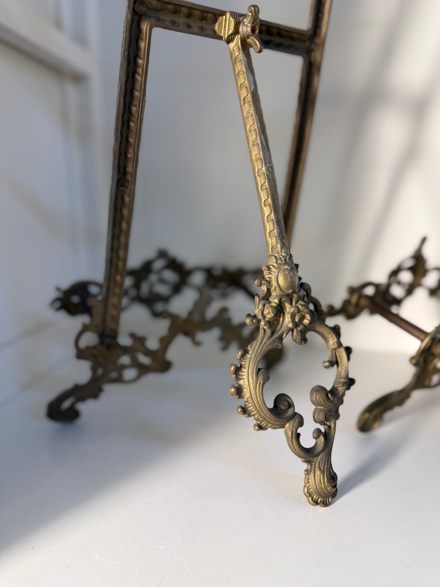 French Ornate Brass Easels