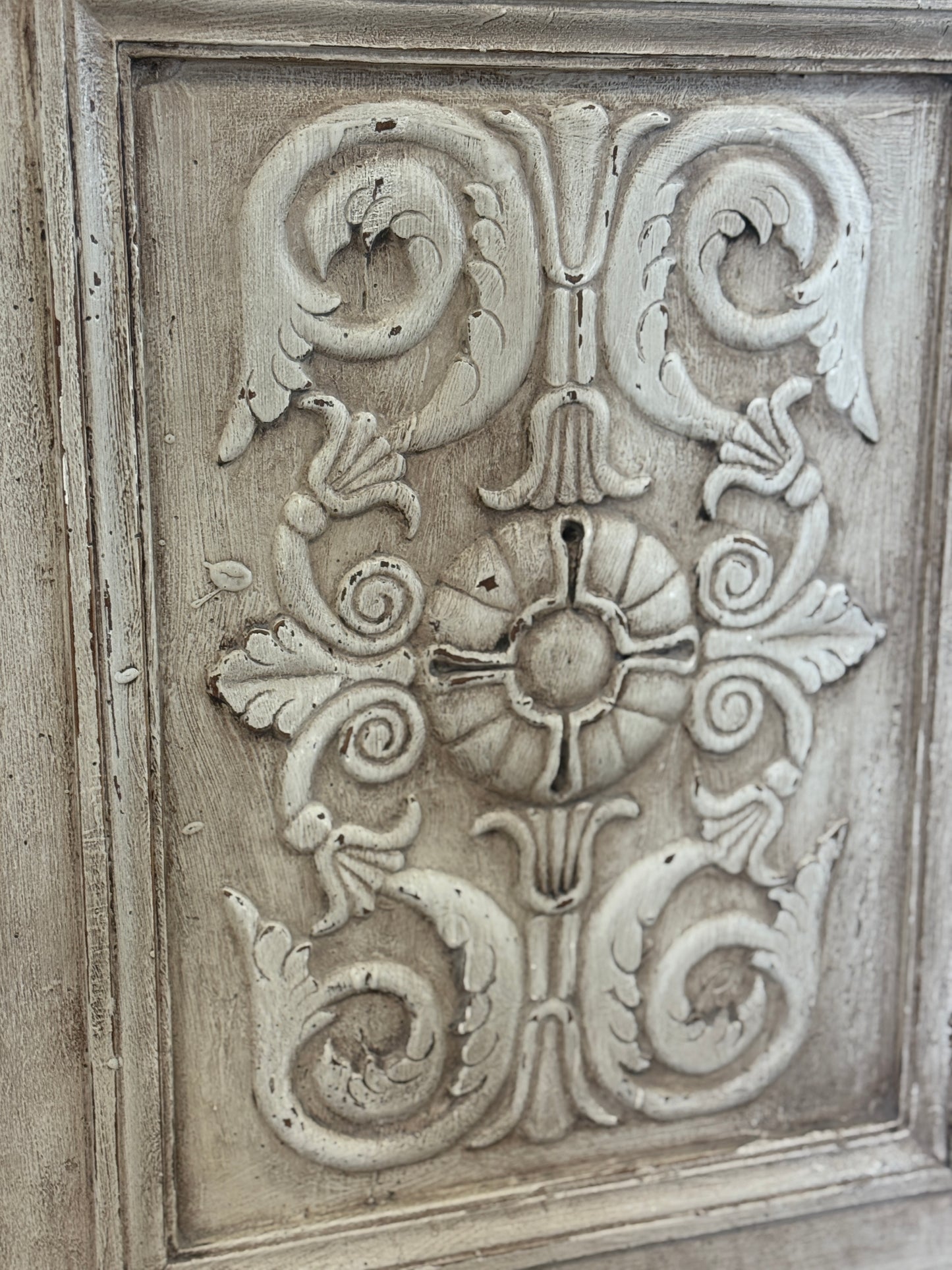 Early 19th Century Country French Louis XVI Whitewashed Oak Buffet