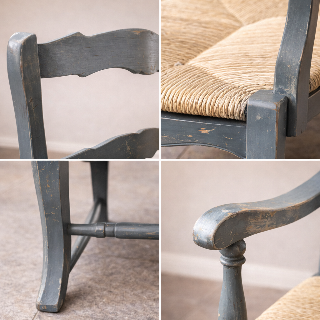 French Provençal Ladder Back Chaise