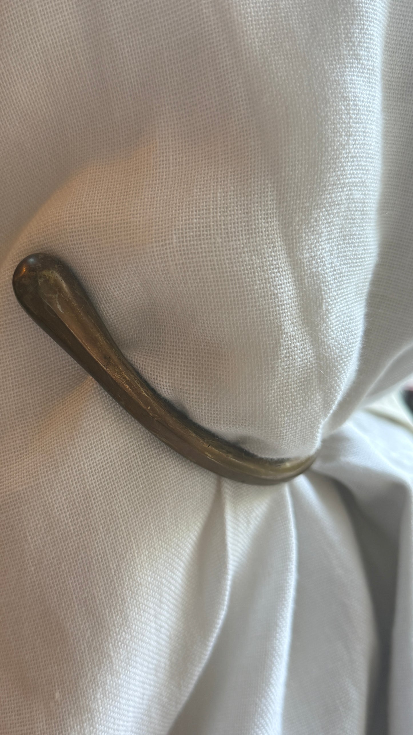 Antique French Brass Hammered Tie Backs