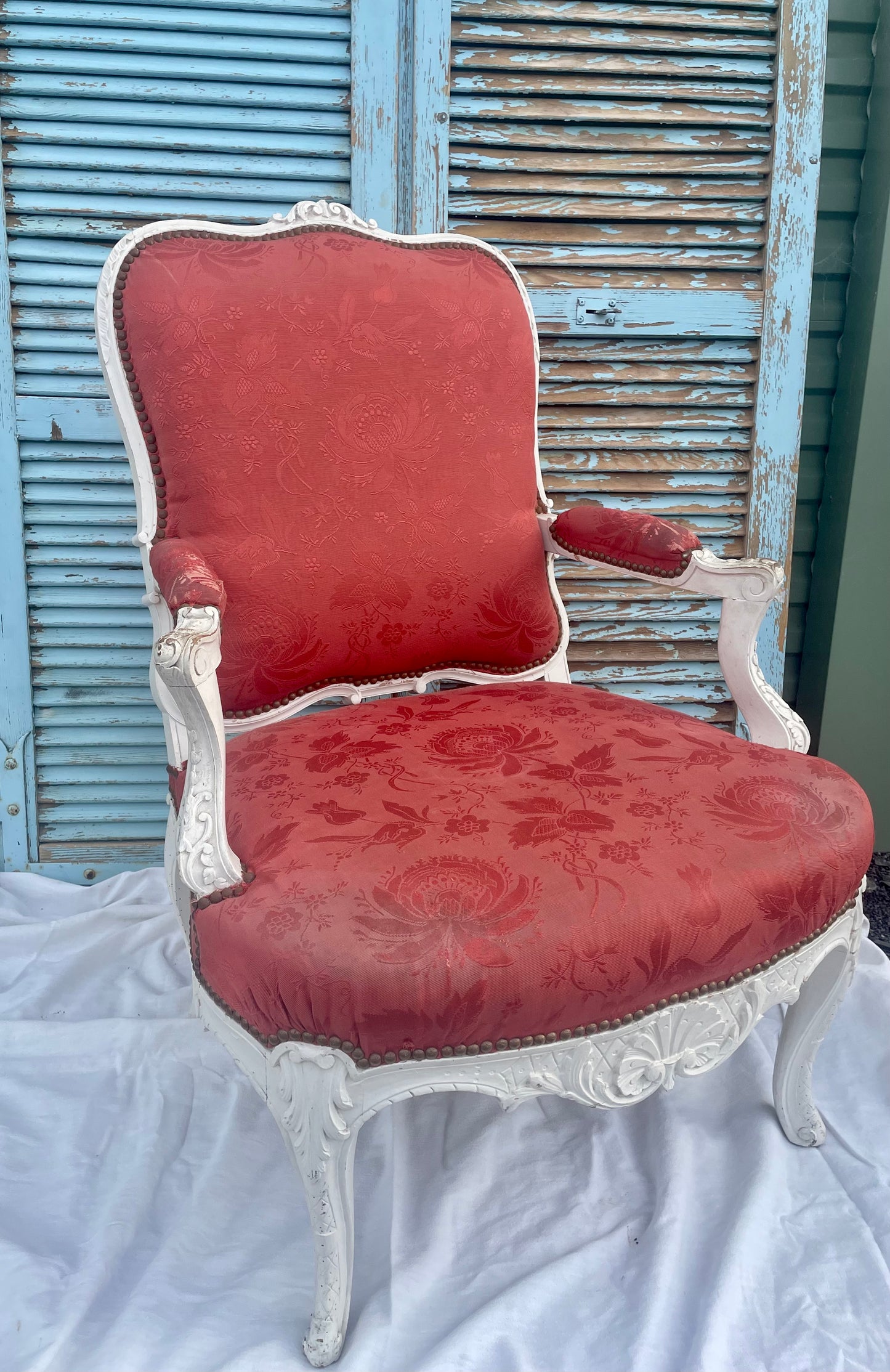 French Brocade Louis XV Armchair
