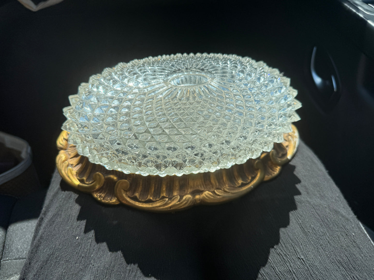 French Crystal and Brass Sconce