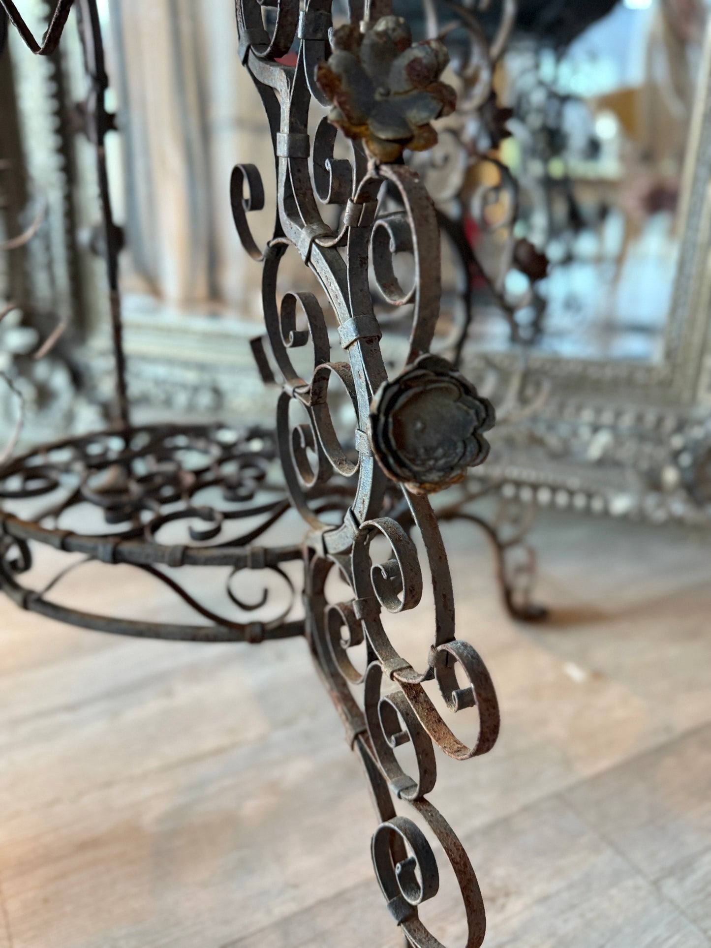 Antique Italian Black Iron Braciere
