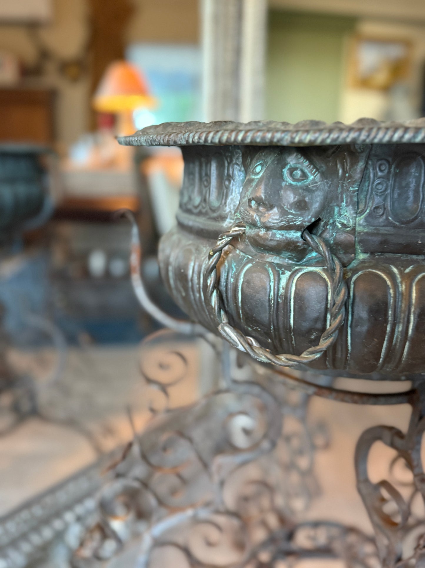 Antique Italian Black Iron Braciere