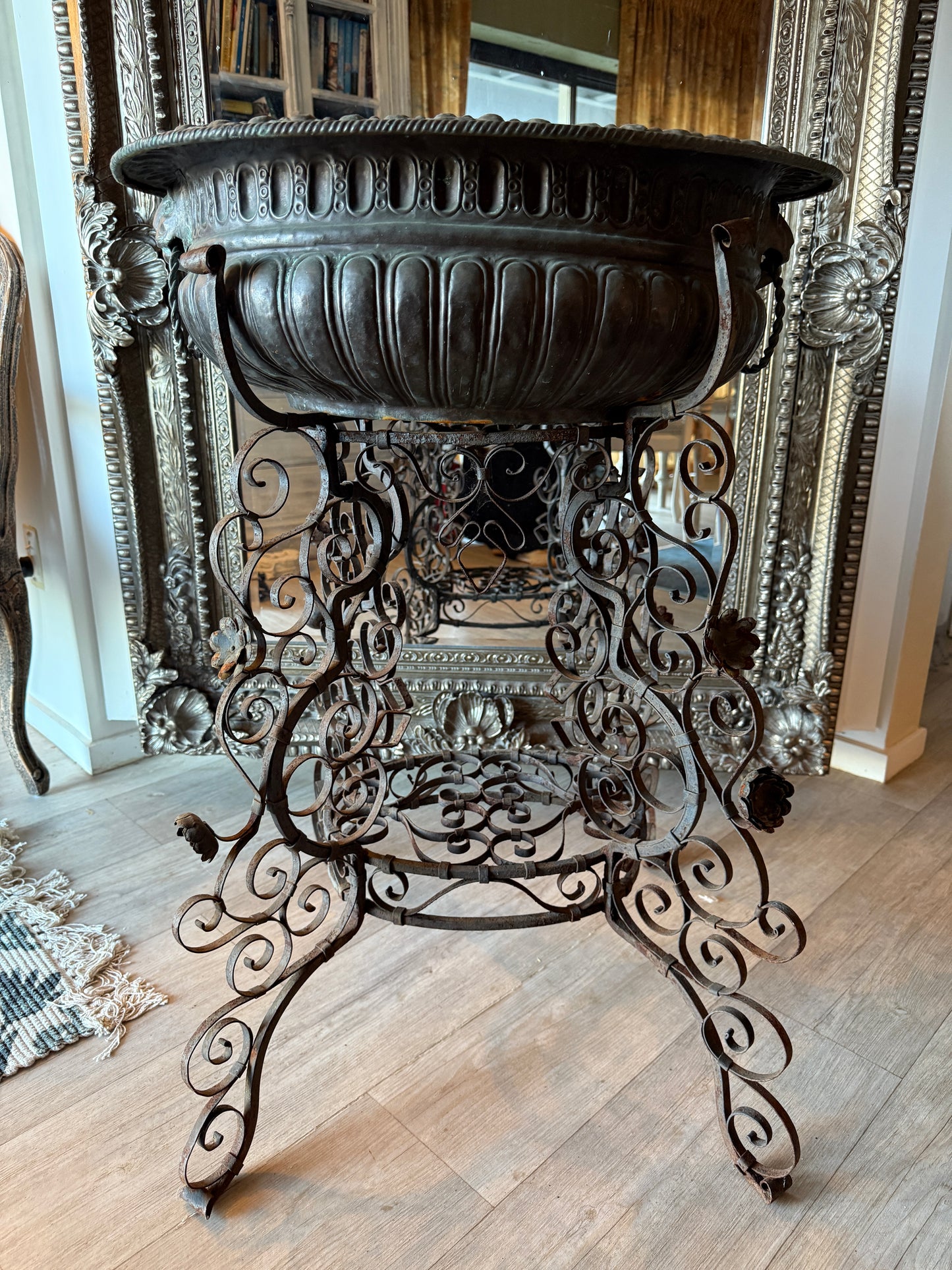 Antique Italian Black Iron Braciere