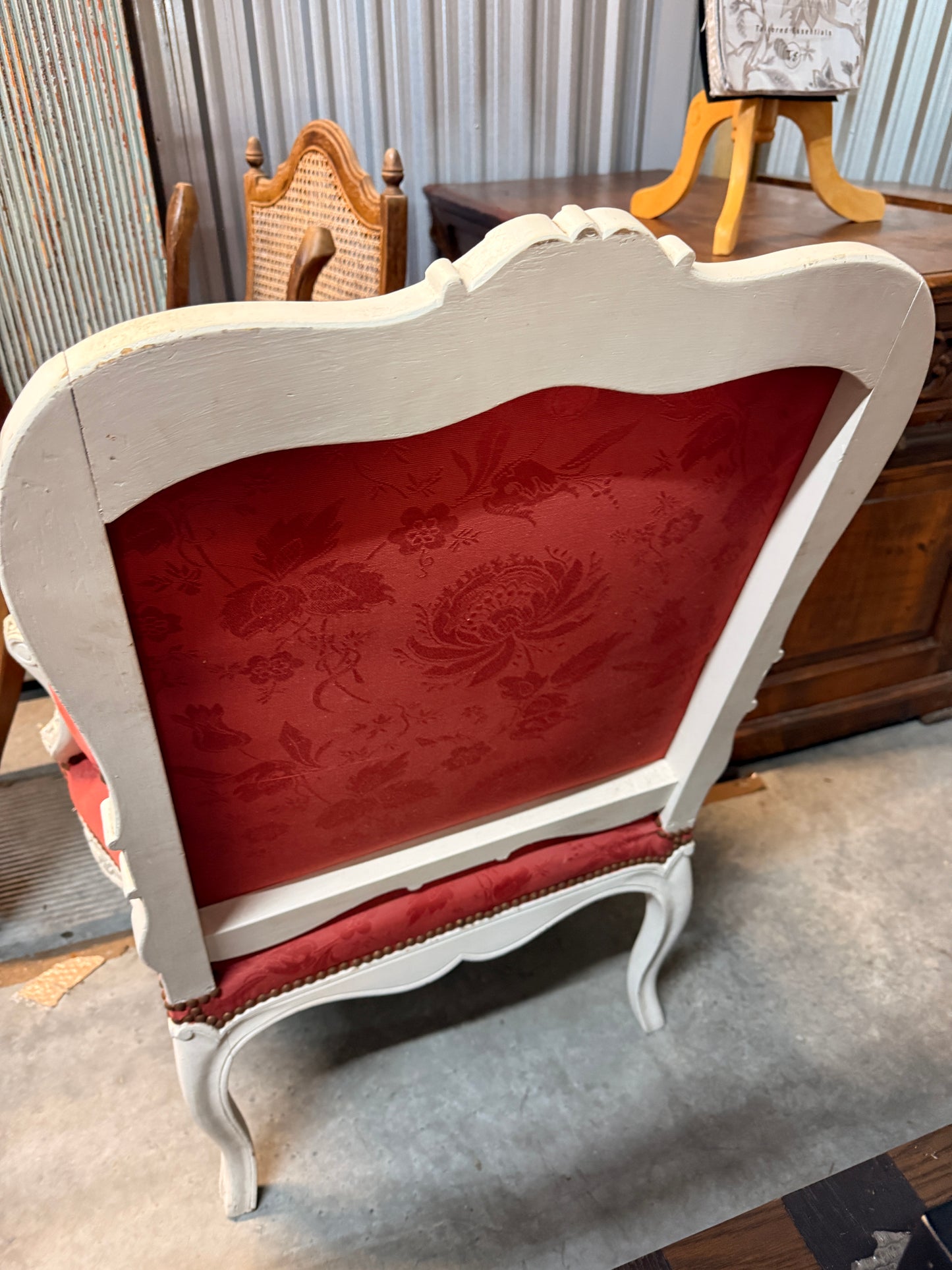 French Brocade Louis XV Armchairs