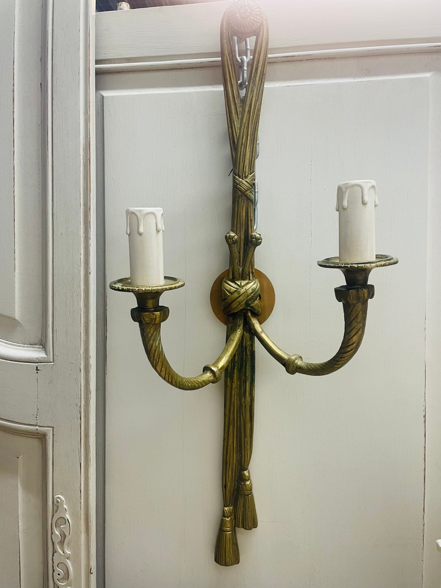 19th Century French Cast Brass Sconces - NZ wired