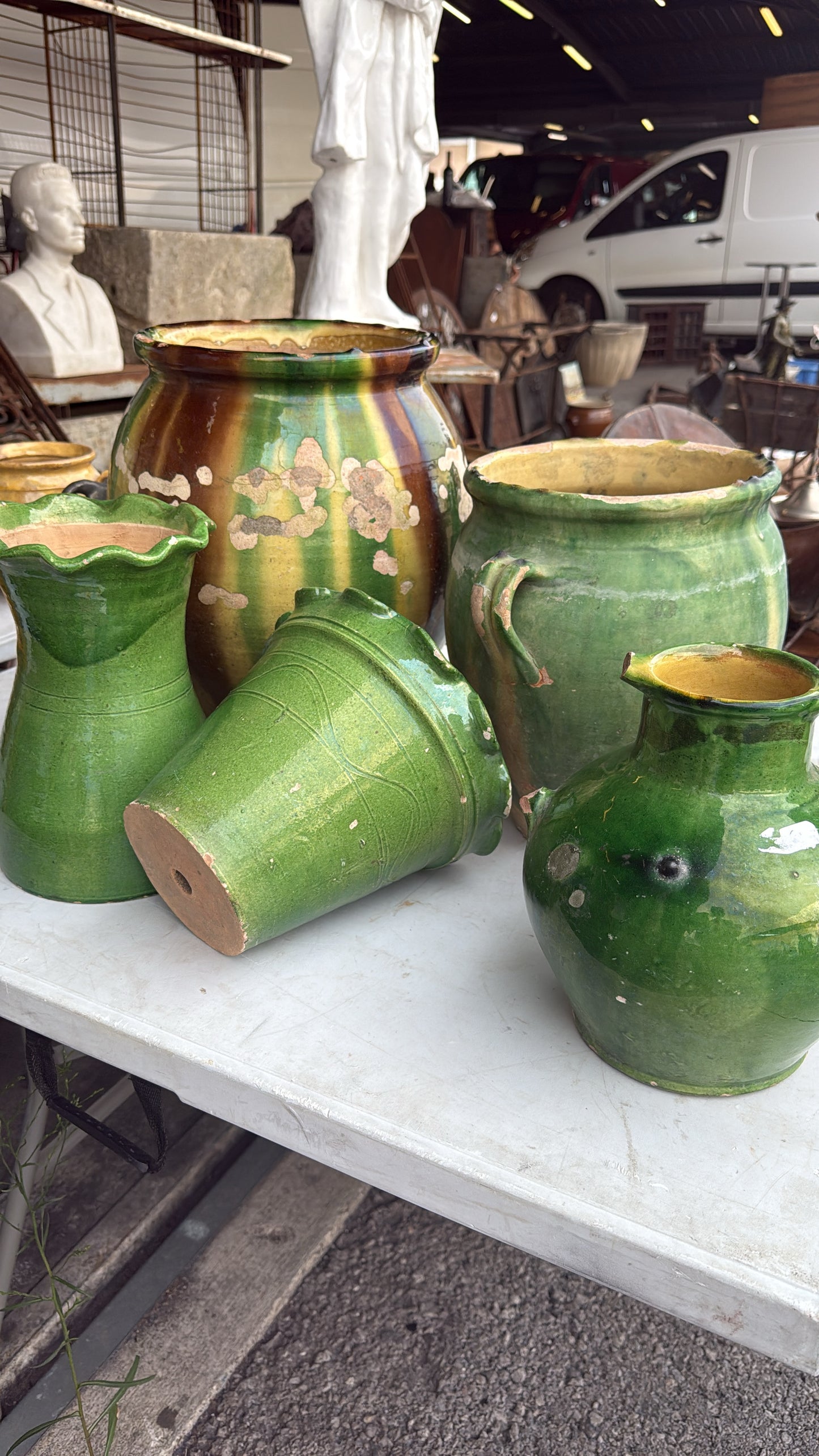 Provençal Green Glazed 19th Century Collection Pottery