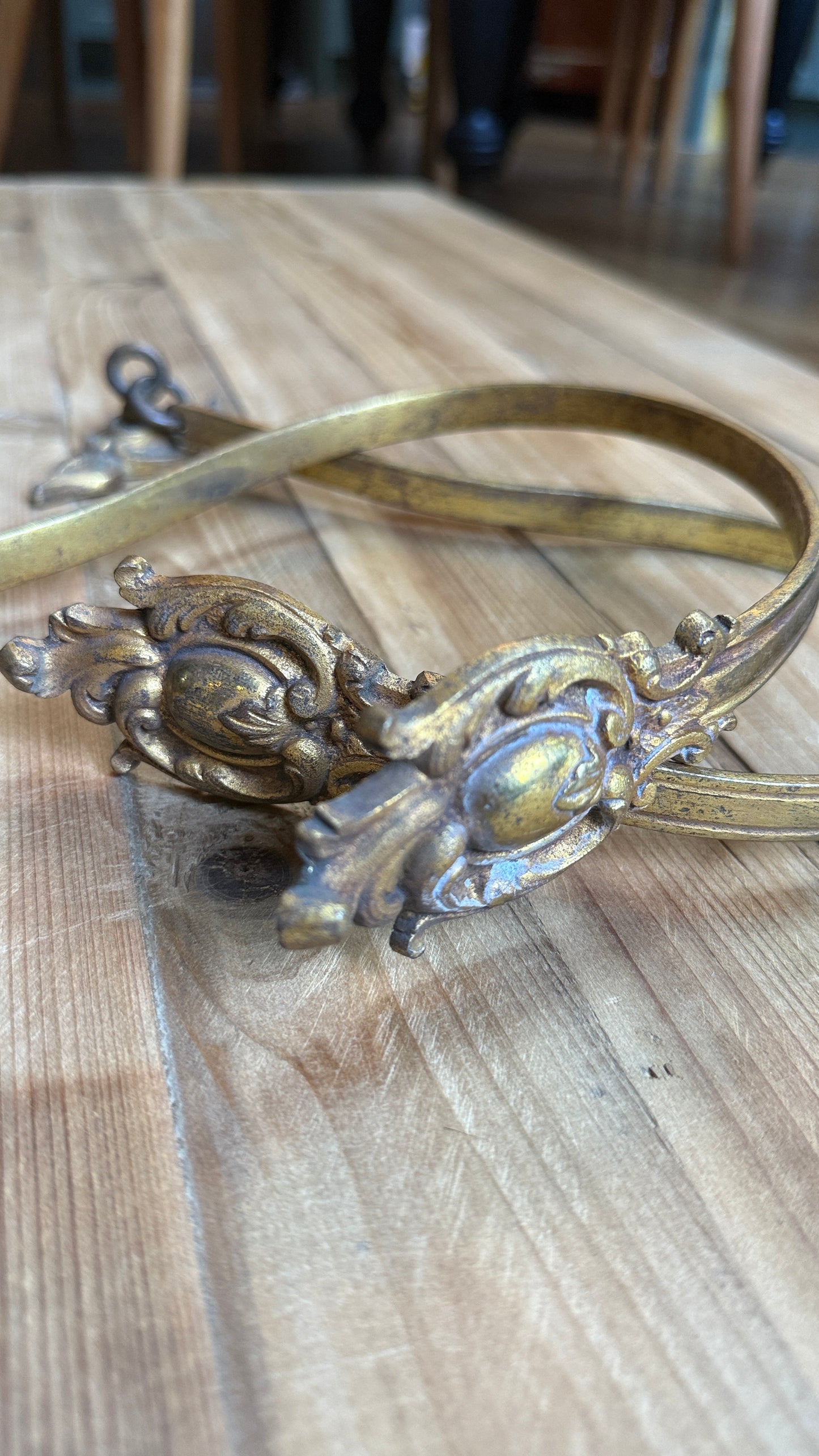 Antique French Brass Curtain Hooks