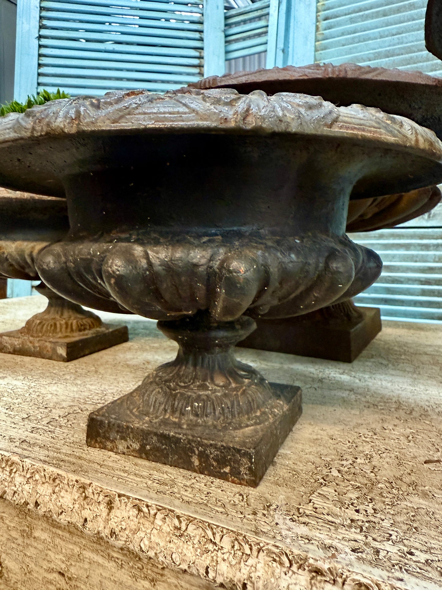 19th Century French Cast Iron Jardinières - petite