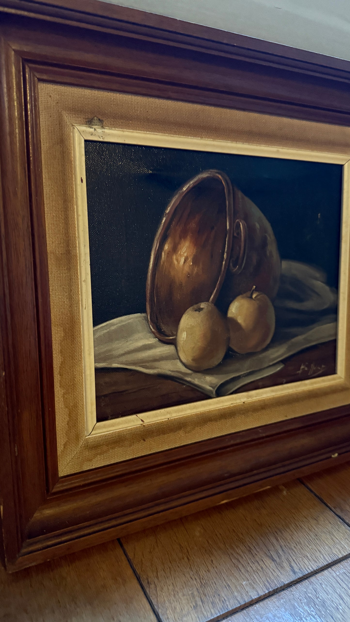French Oil Painting - Still life Pear and Copper