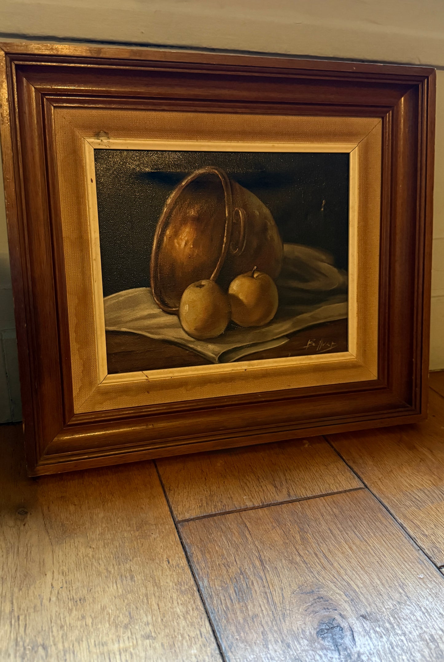 French Oil Painting - Still life Pear and Copper