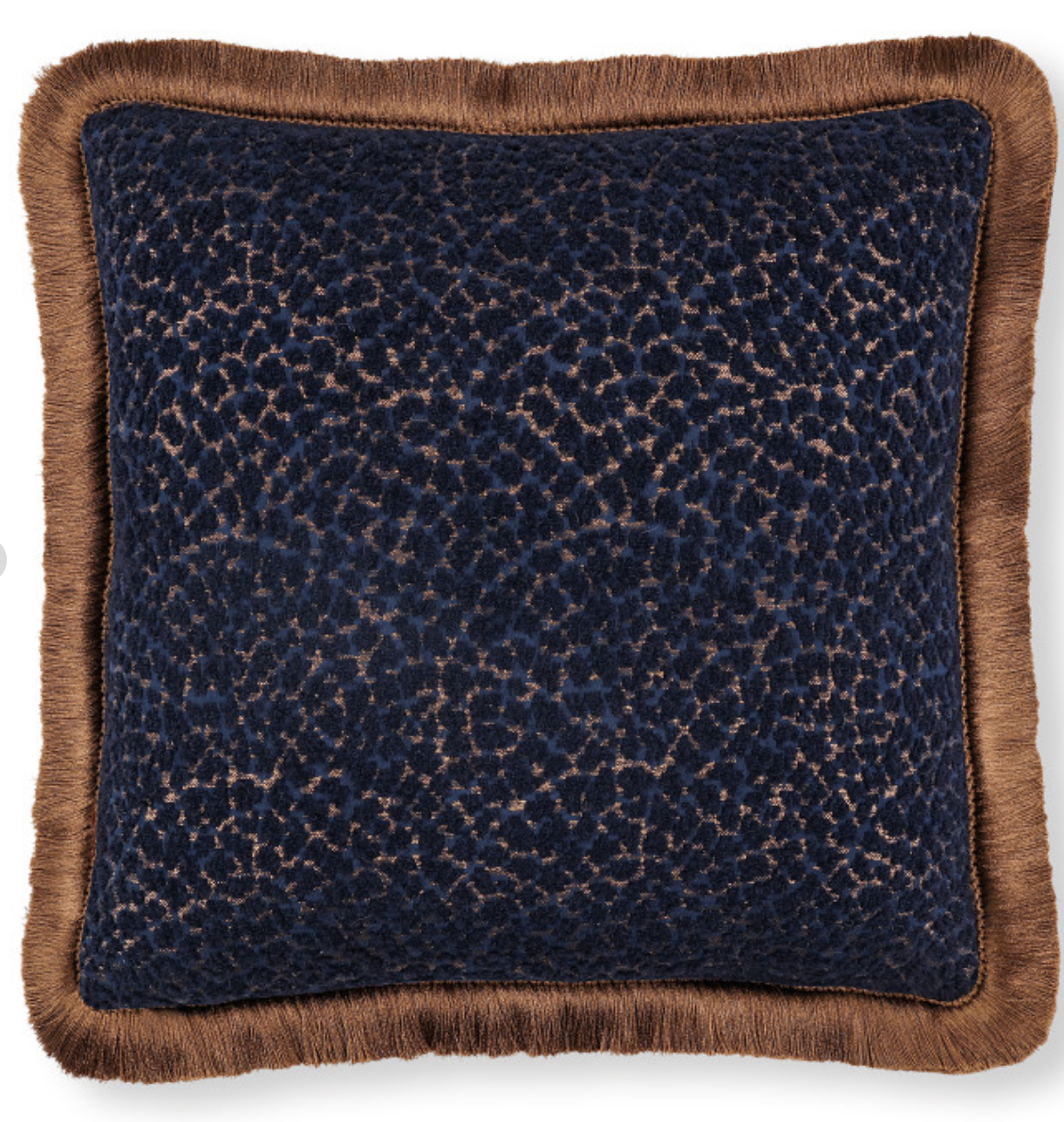 Romo x Temperley London Indigo 50 x 50 Feather Cushion Brown Trim