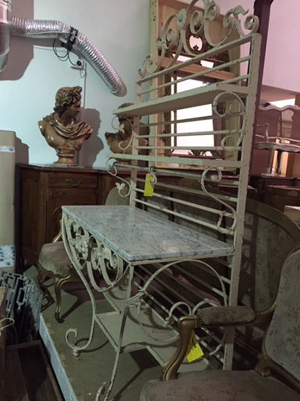 Parisian Bakers Rack with Marble Top