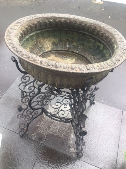 Antique Italian Black Iron Braciere