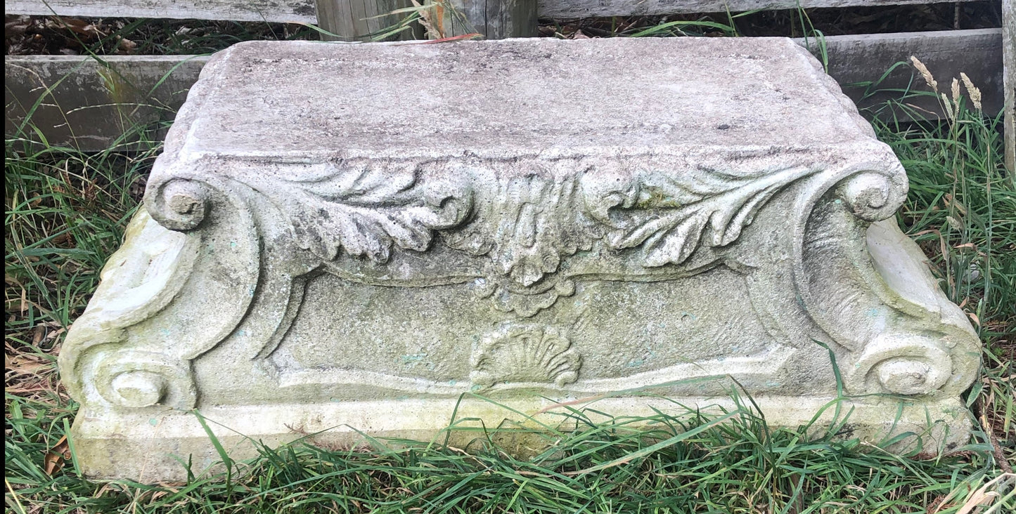 Scroll Pillar in Crushed Marble
