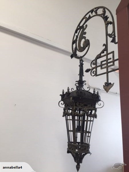 French Iron Lantern and Bracket