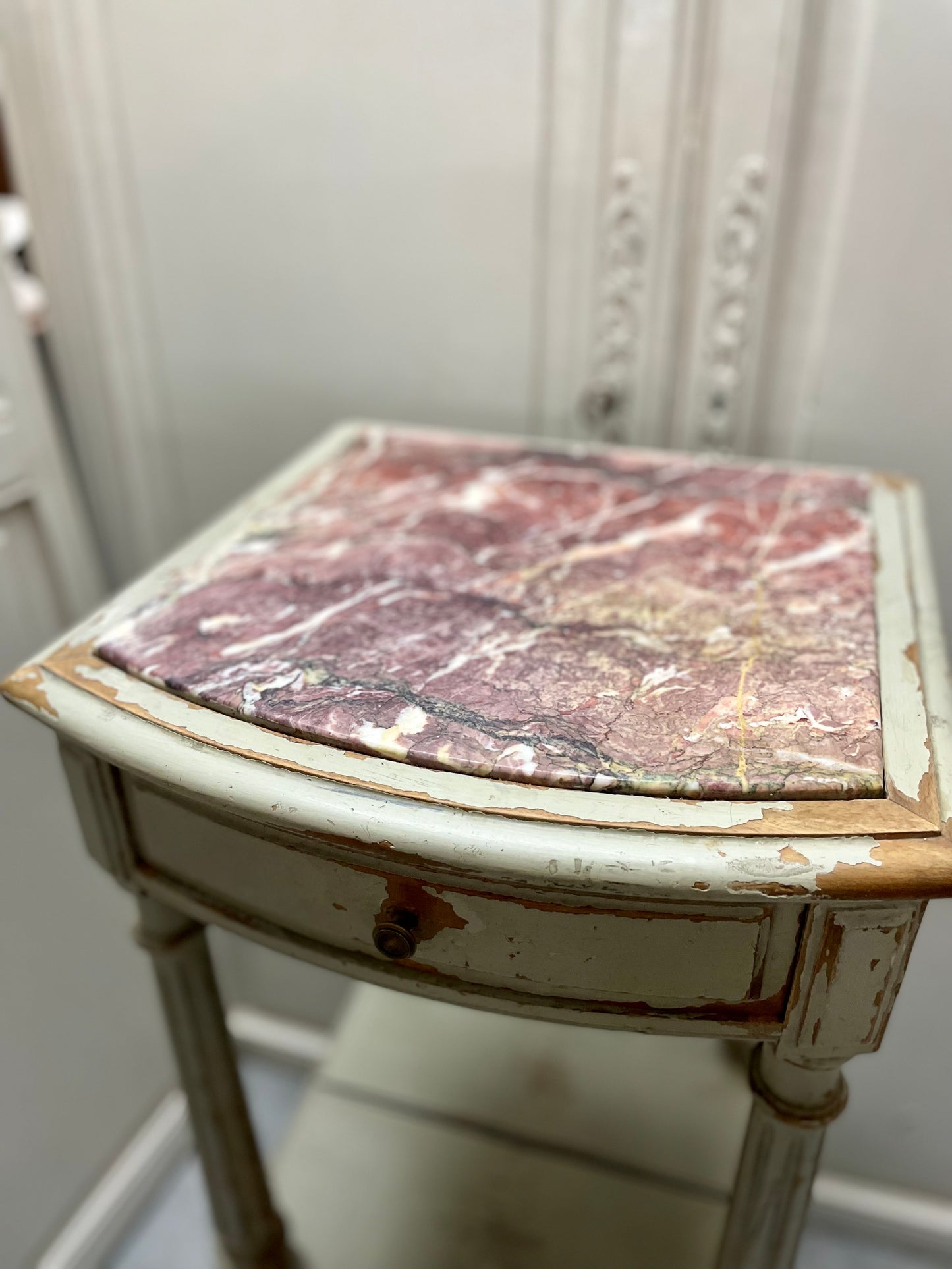 French Bedside with Rouge Marble