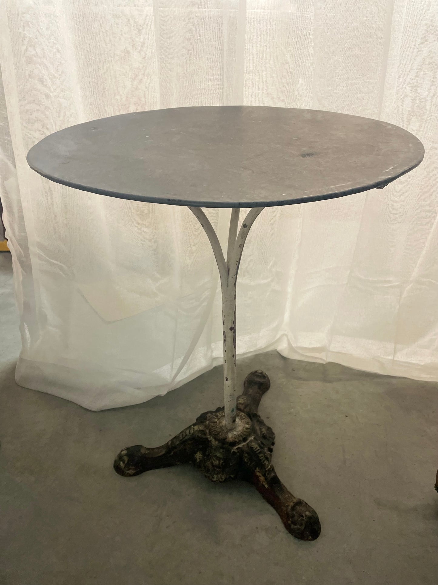 Antique French Metal & Cast Iron Cafe' Table