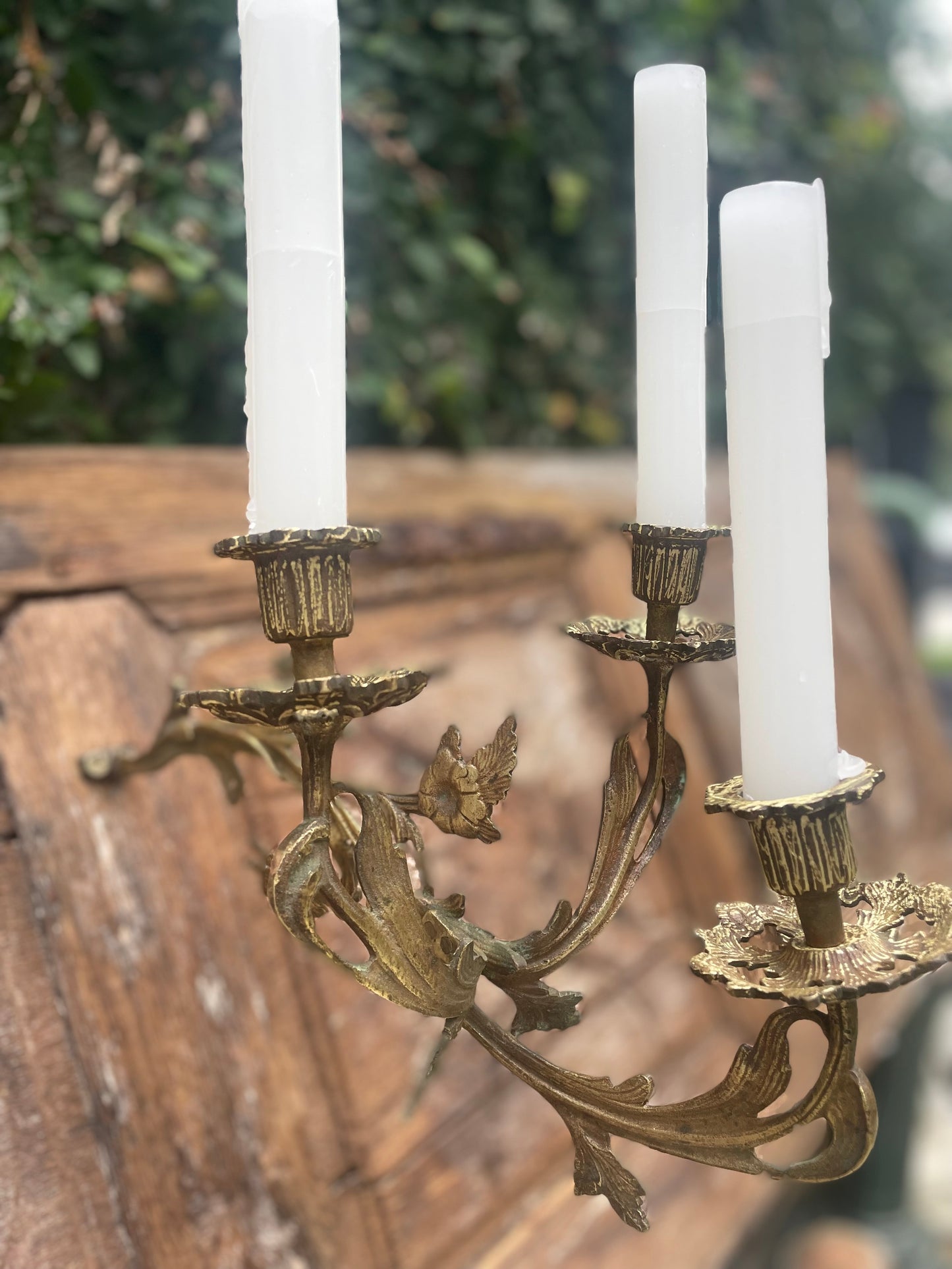 Italian Bronze Candle Sconces