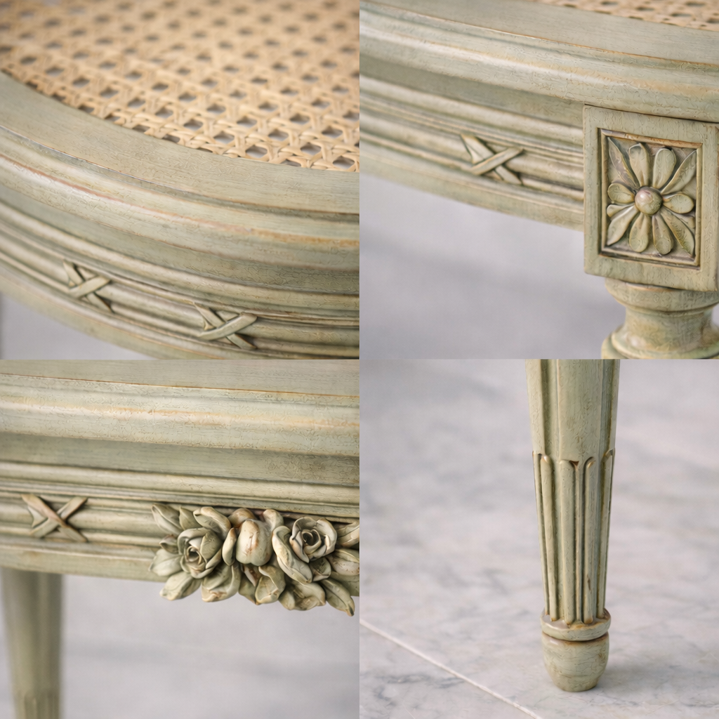 19th Century French Caned Bench Seat