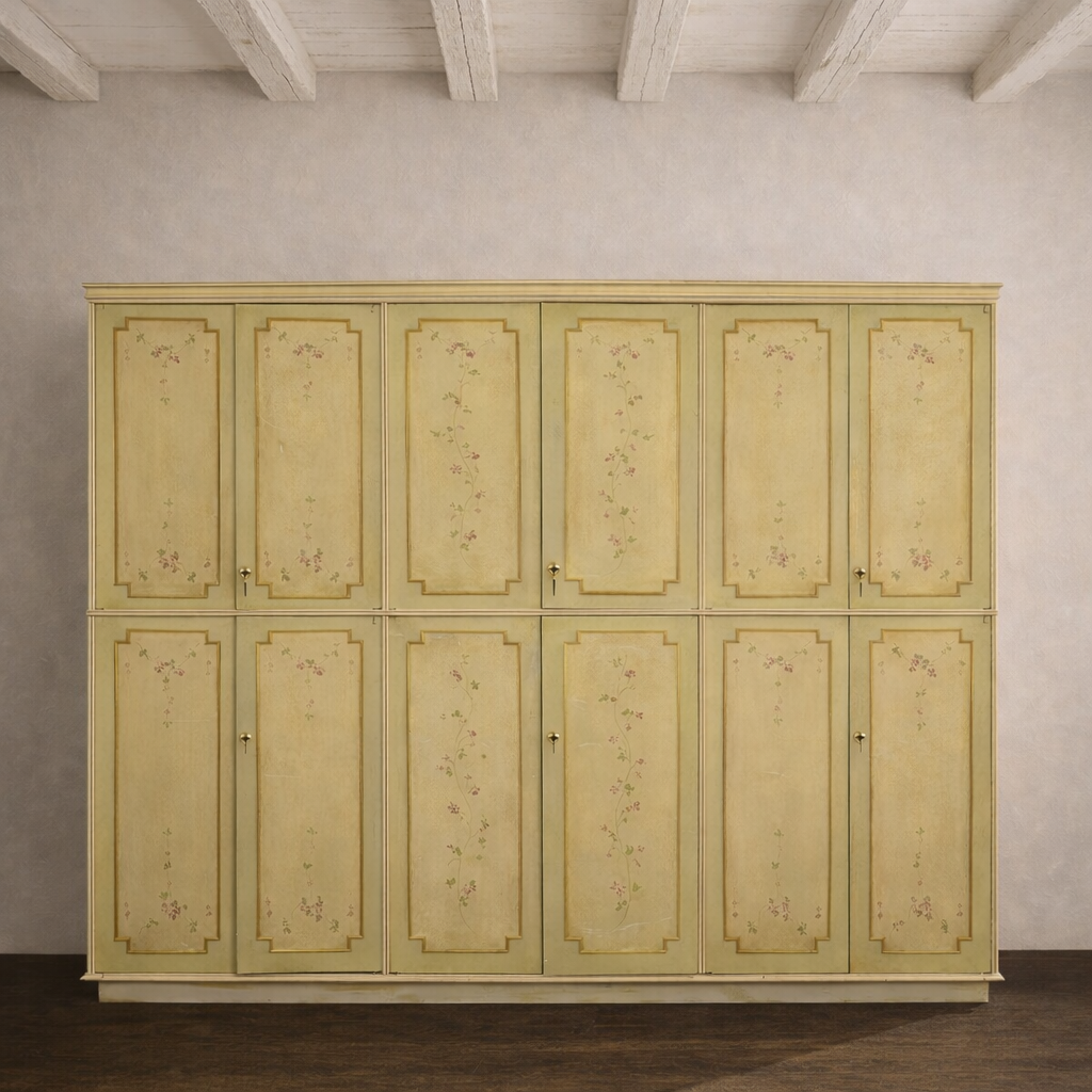 Monumental Vintage Italian 12-Door Cabinet