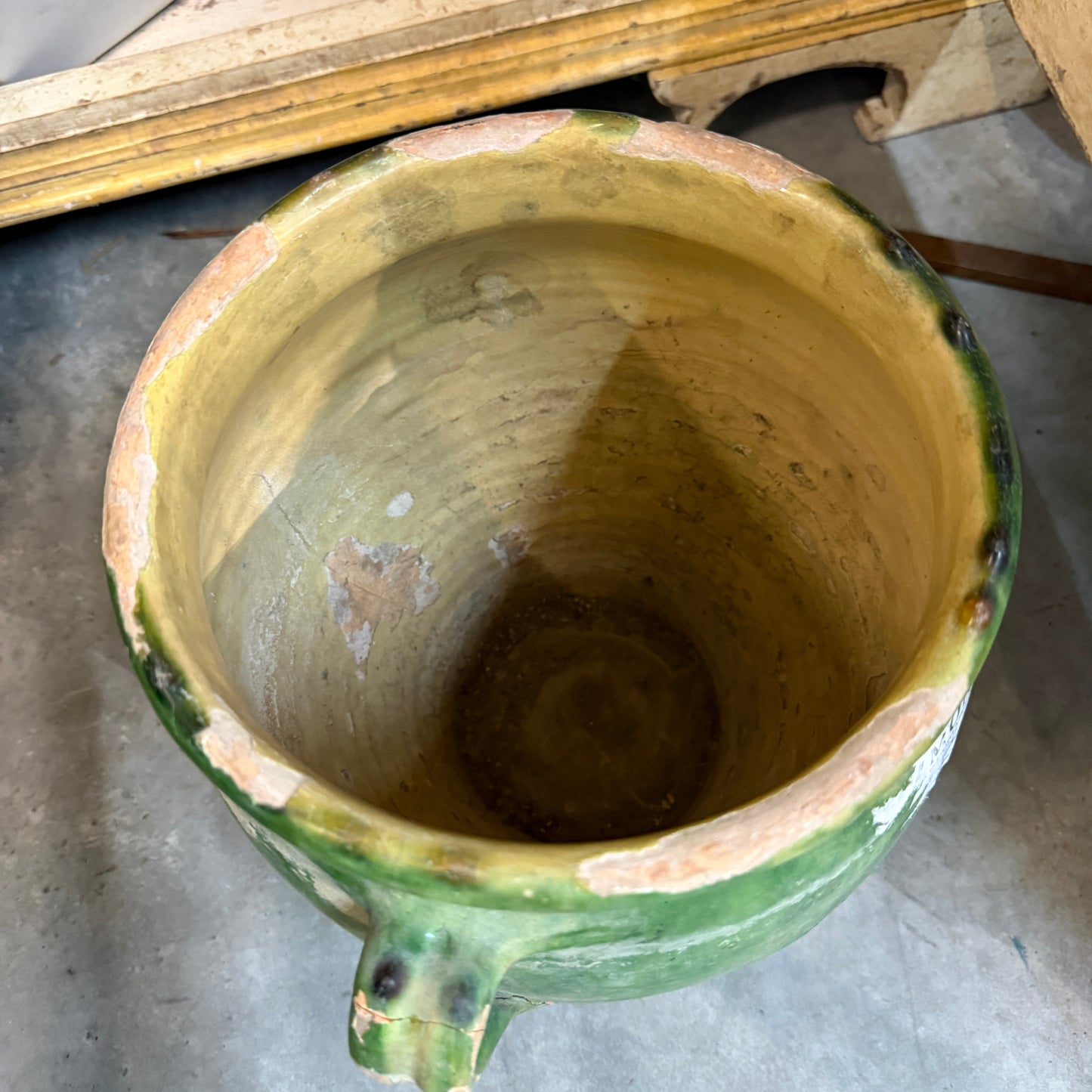 19th Century French Green Glazed Grain Pot