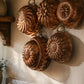 Vintage French Oval Copper Cake and jelly mould — Fruit Design