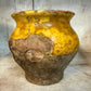 19th Century French Confit Pot Small - Yellow Glazed Rustic Earthenware Vessel