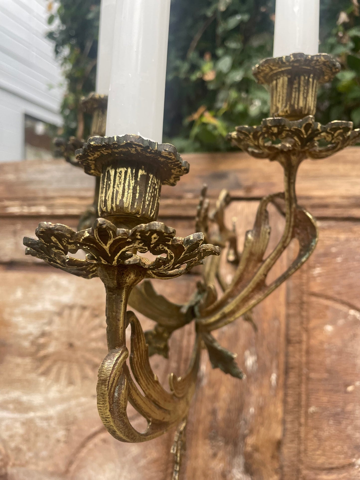 Italian Bronze Candle Sconces