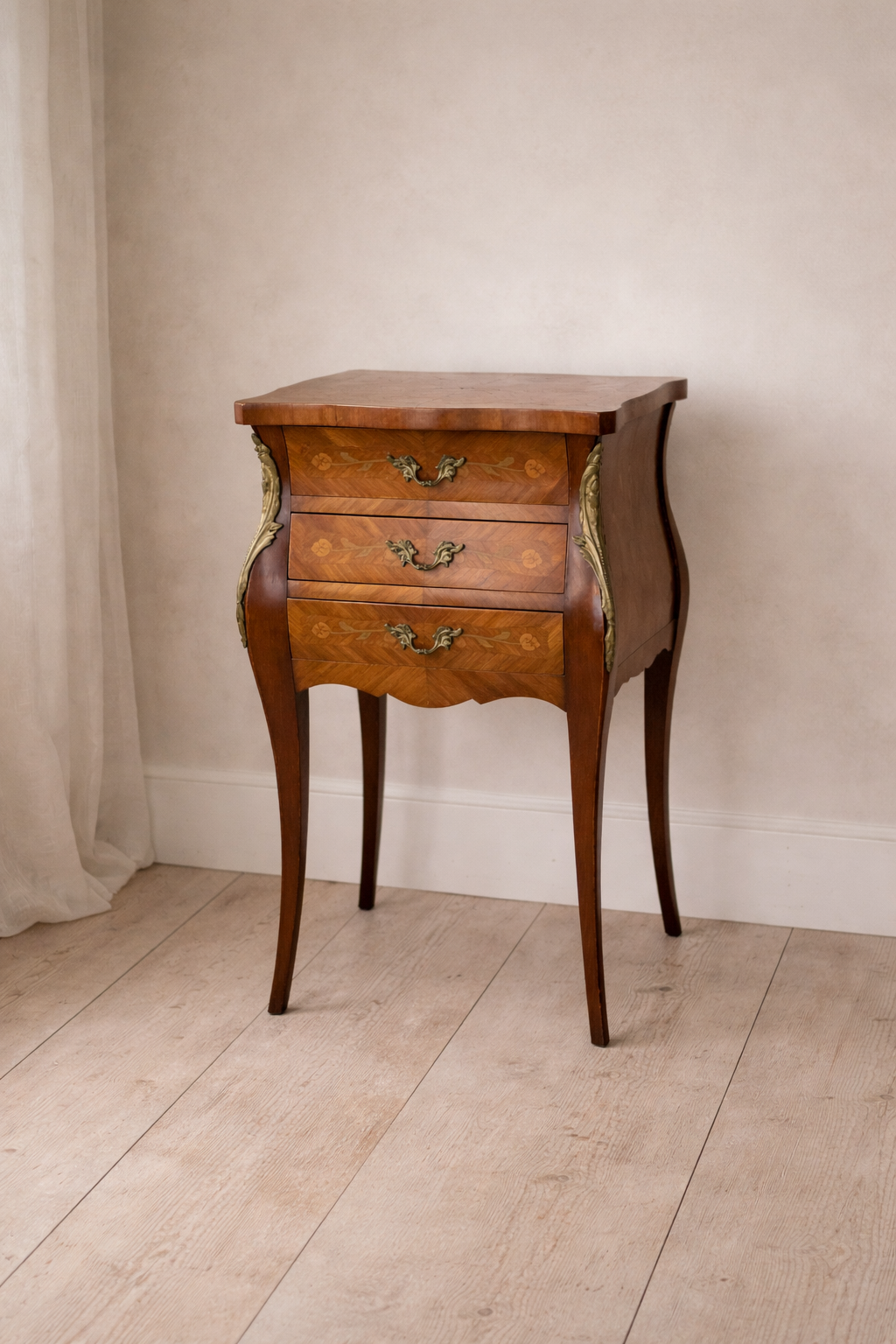 Bedside Table Set Italian Walnut