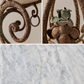 French Iron Scroll Table with White Marble Top