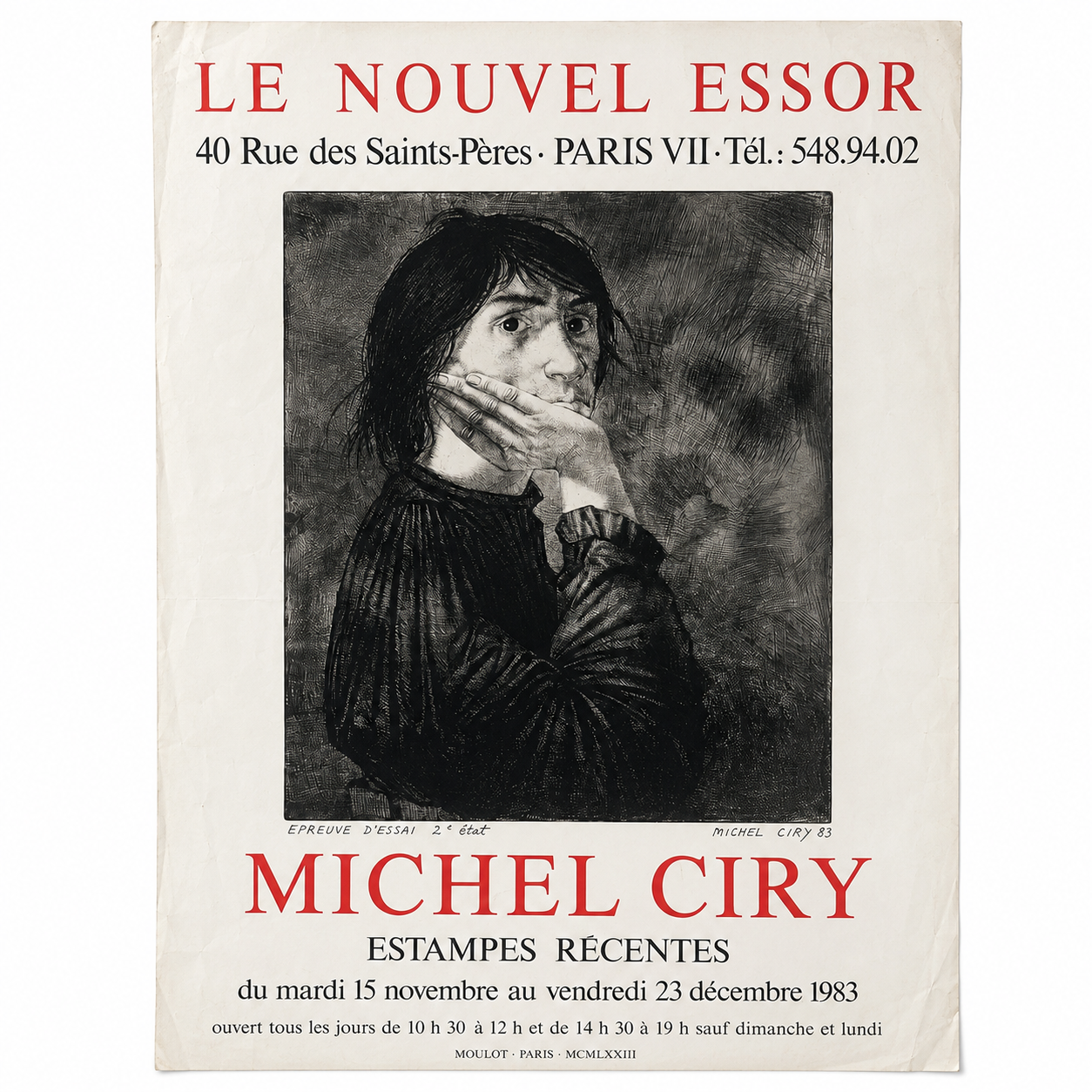 Original French Exhibition Poster — Michel Ciry, Estampes Récentes (1983)