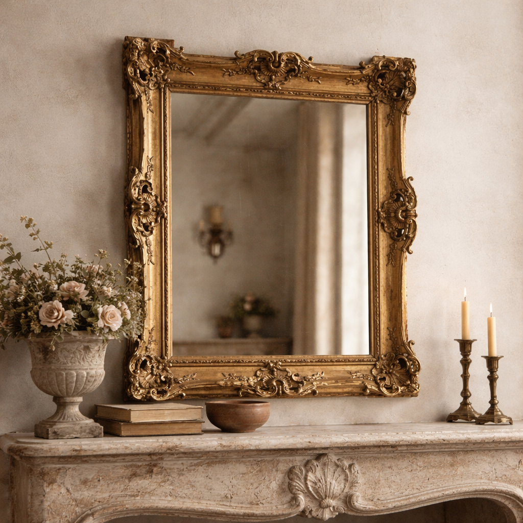 French Giltwood Mirror — Louis XV  Style - Late 19th Century