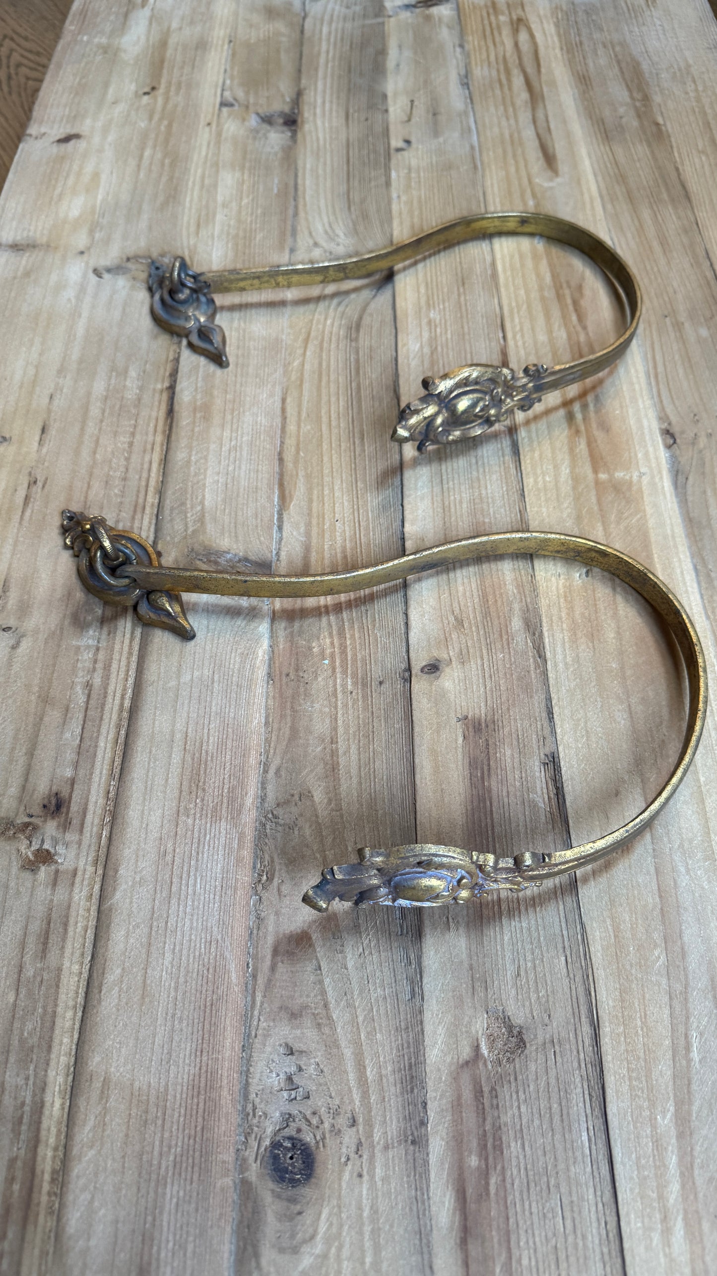 Antique French Brass Curtain Hooks