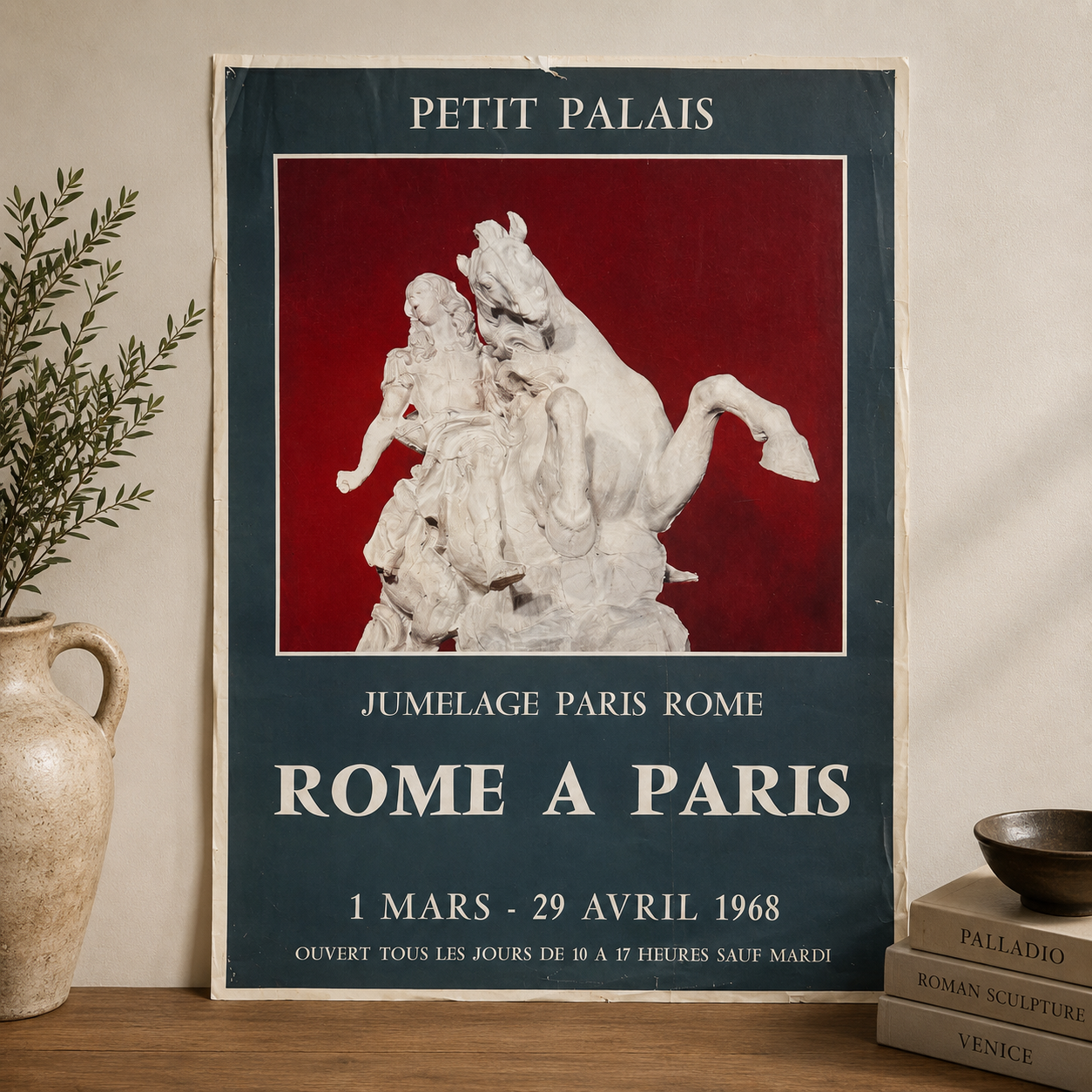 Original French Exhibition Poster — Rome à Paris, Petit Palais (1968)