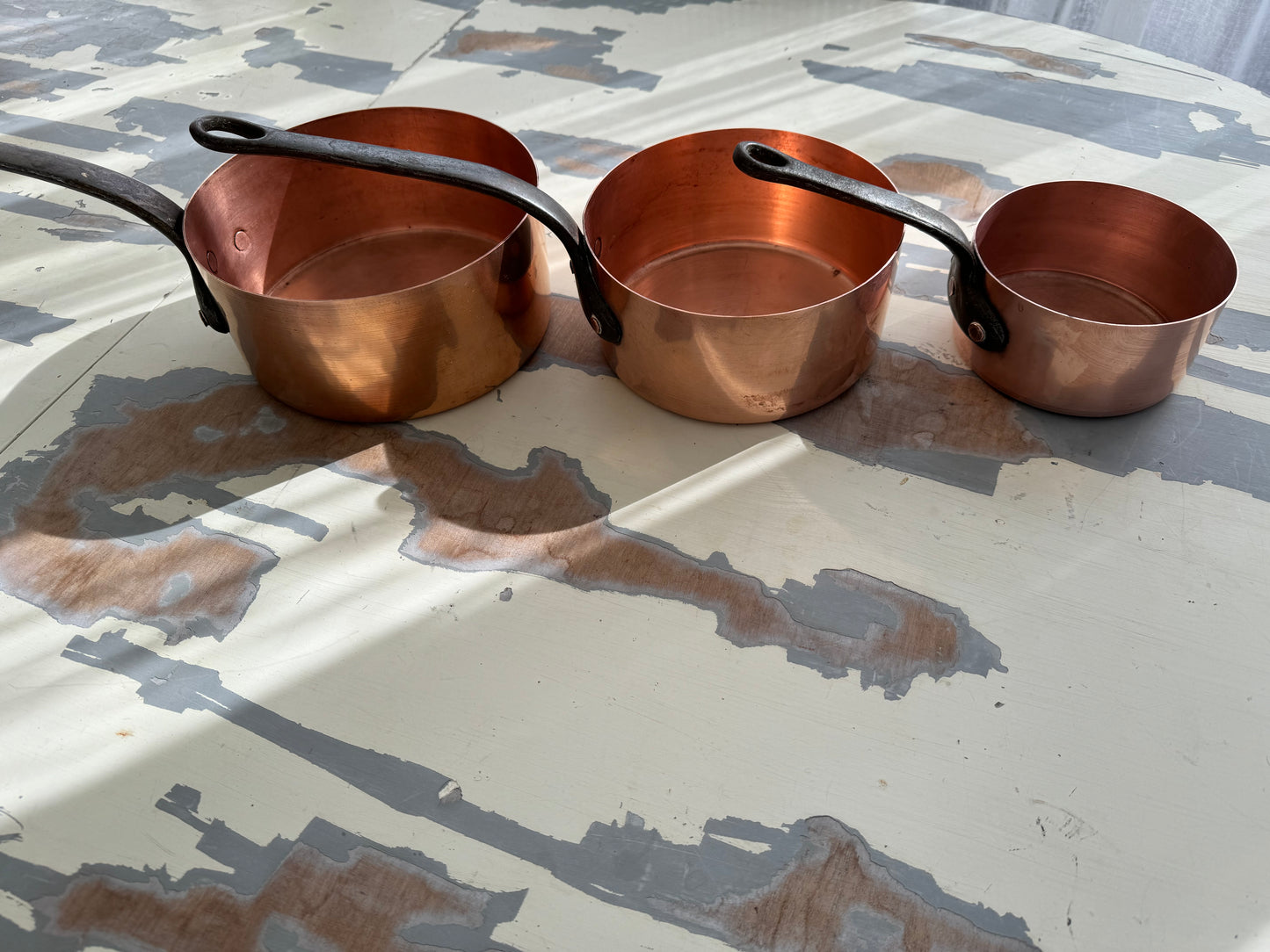 Trio of French Copper Pans