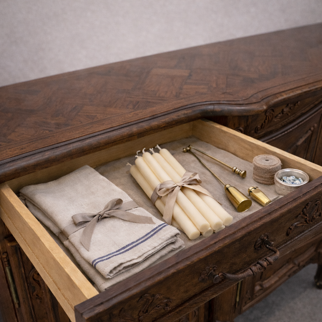 Grand Provincial French Oak Louis XV Style Buffet with Parquetry Top