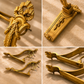 Large French Louis XVI Revival Gilt Curtain Brackets