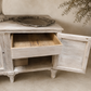 French Louis XVI Style Whitewashed Sideboard with Original Leather-Lined Writing Slide| 19th Century