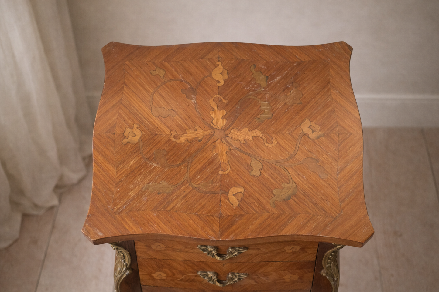 Bedside Table Set Italian Walnut