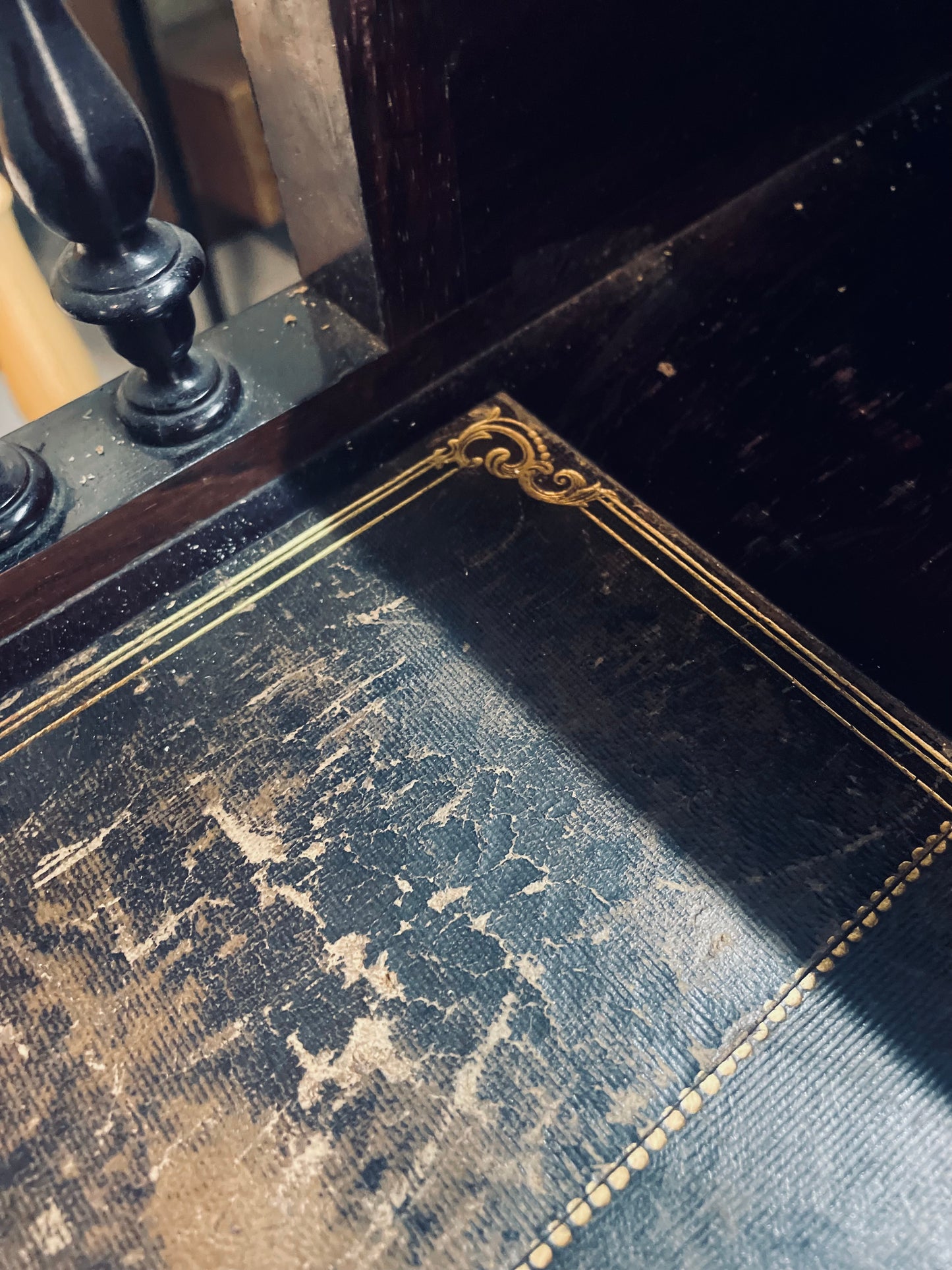 Marble Top Italian Mahogany Writing Desk