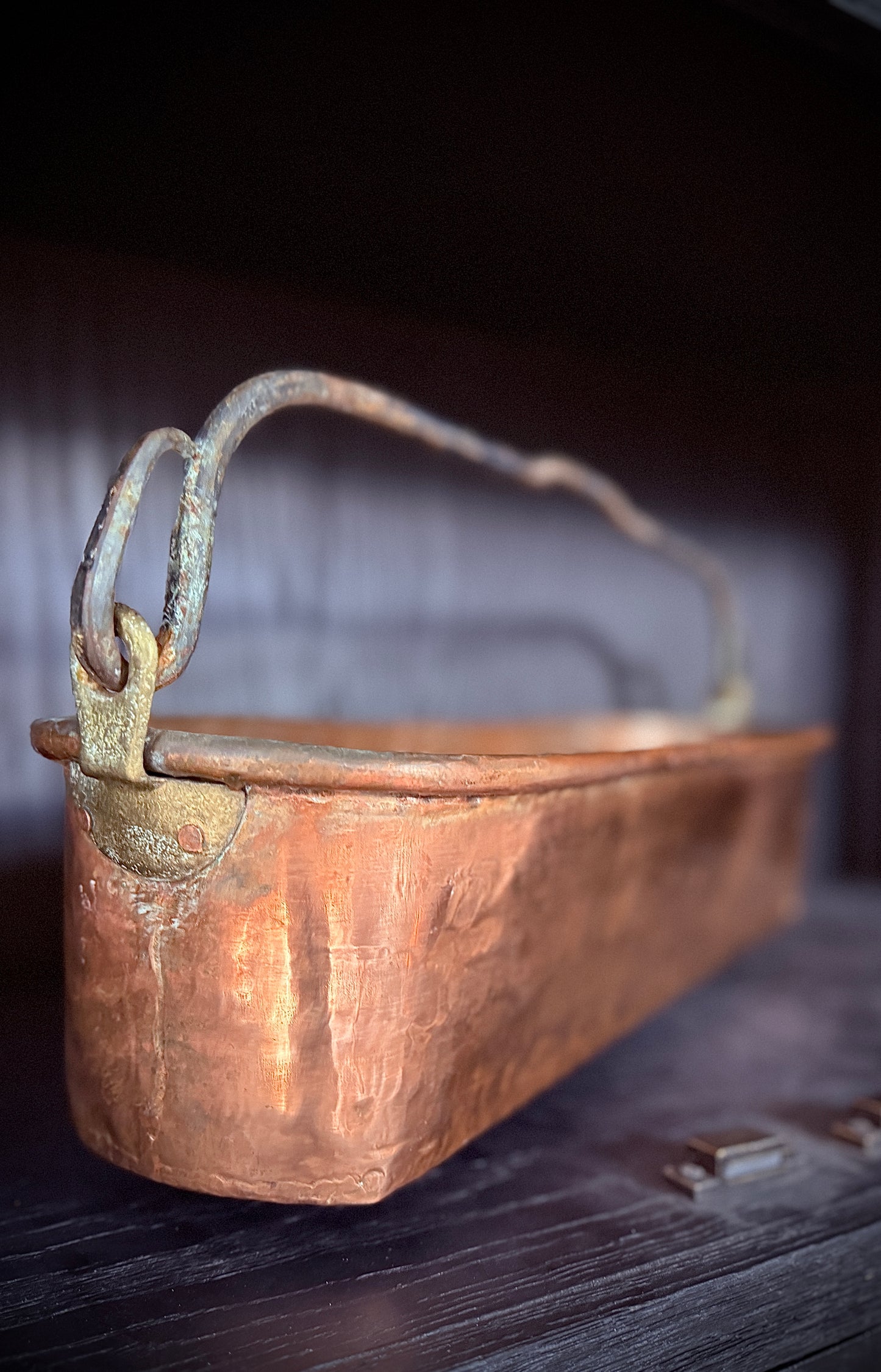 Large Antique French copper fish poacher "Poissonnière”