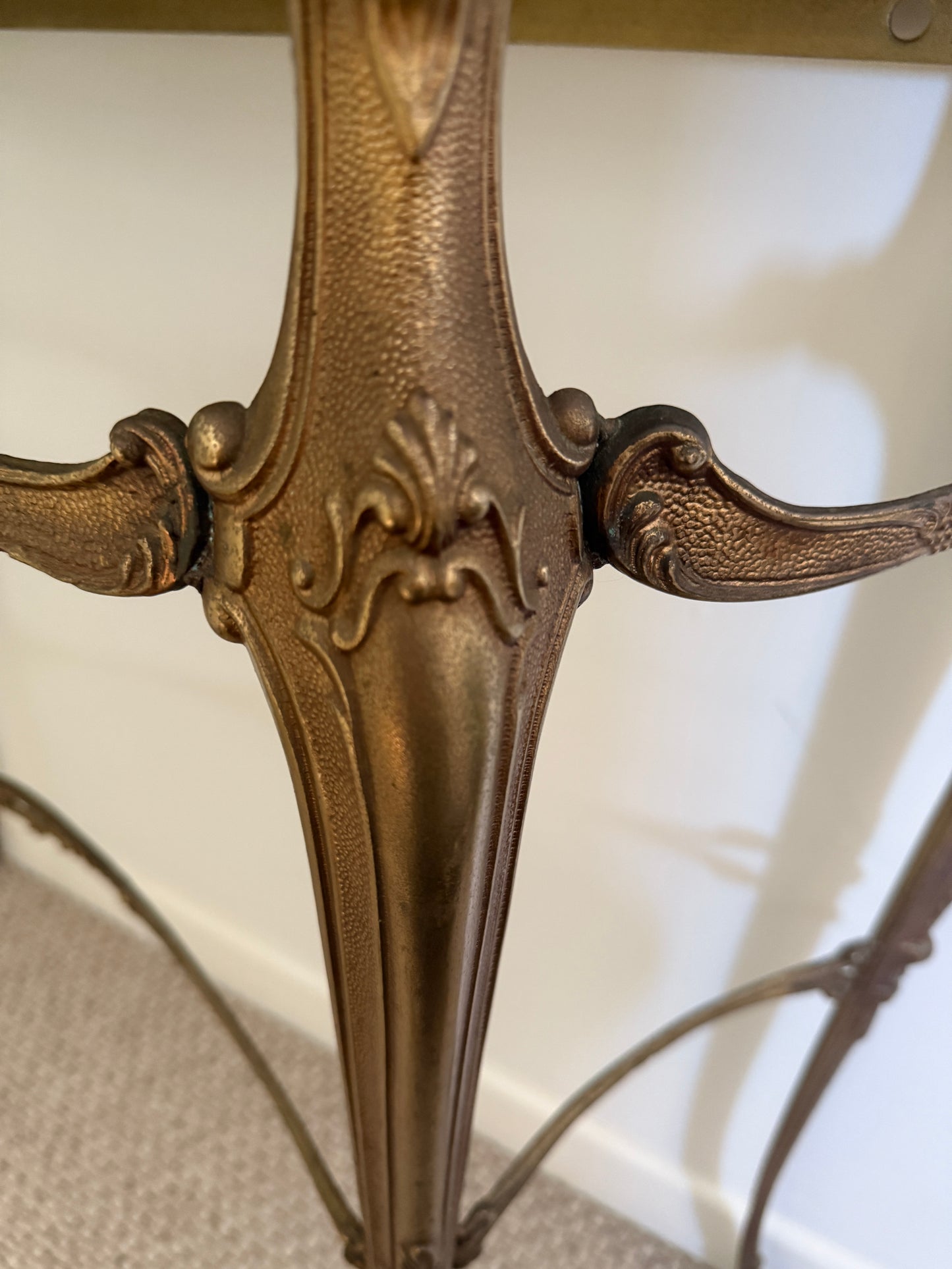 Antique French Marble Petite Console Mid Century