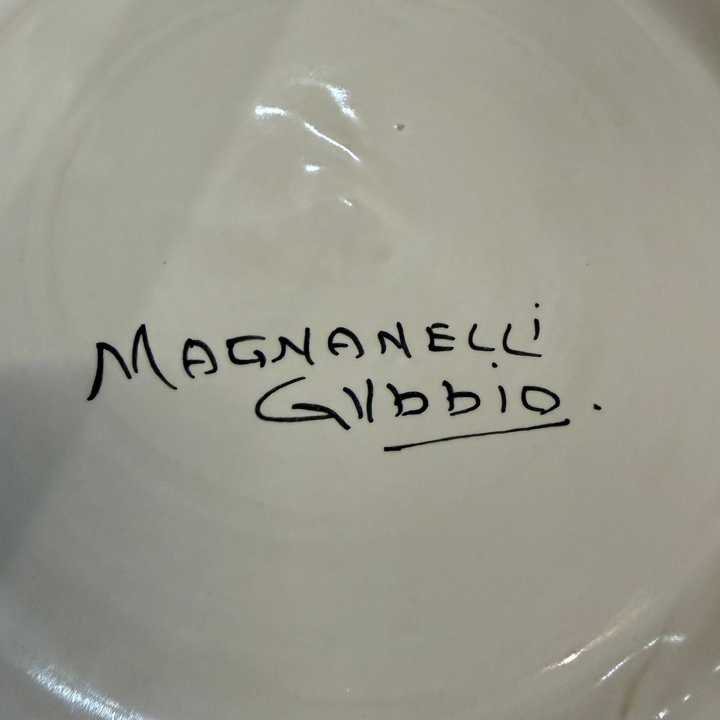 Large Italian Hand-Painted Ceramic Charger – Gubbio Floral Plate 46cm